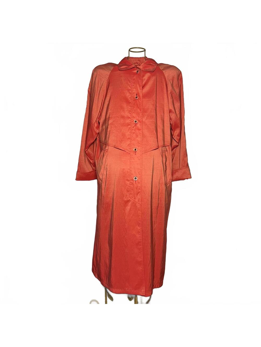 Vintage Jones New York Metallic Raincoat – Luxe Statement Trench (Made in USA) - Picture 2 of 9